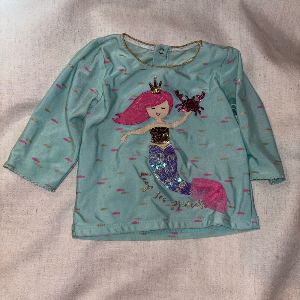 Mud Pie Aqua Mermaid Kids Swim Rashguard